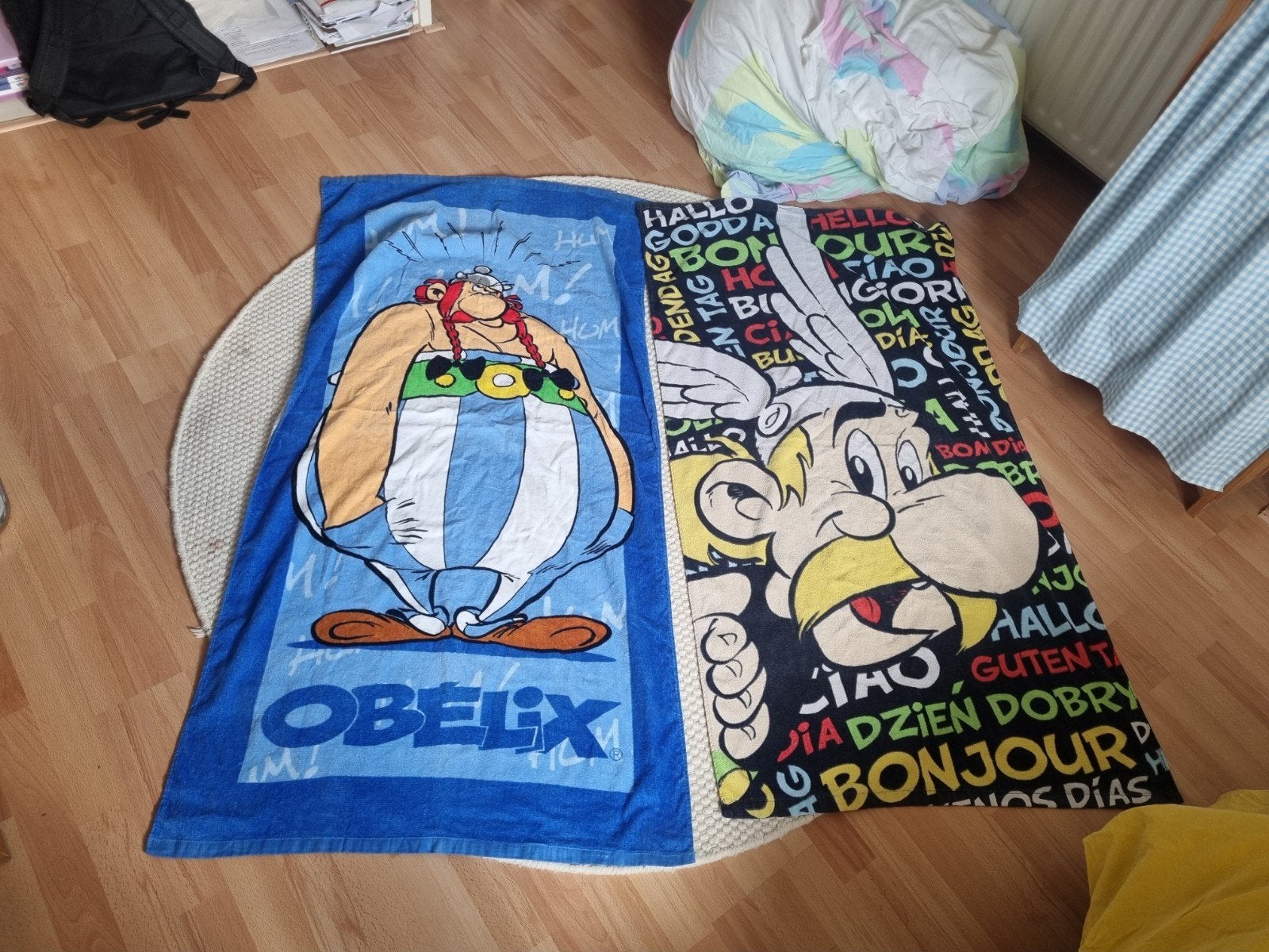 Vintage Asterix en Obelix strandhanddoeken, Ophalen of Verzenden