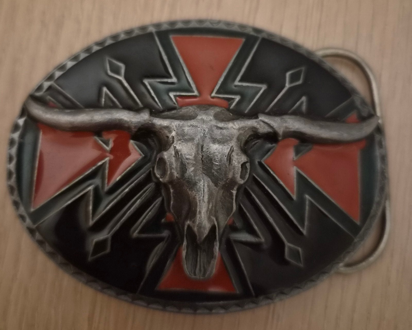 Siskiyou Buckle Co. Stierenkop Gesp - Vintage Western Stijl, Losse buckle of gesp, Minder dan 95 cm, Ophalen of Verzenden, Gedragen