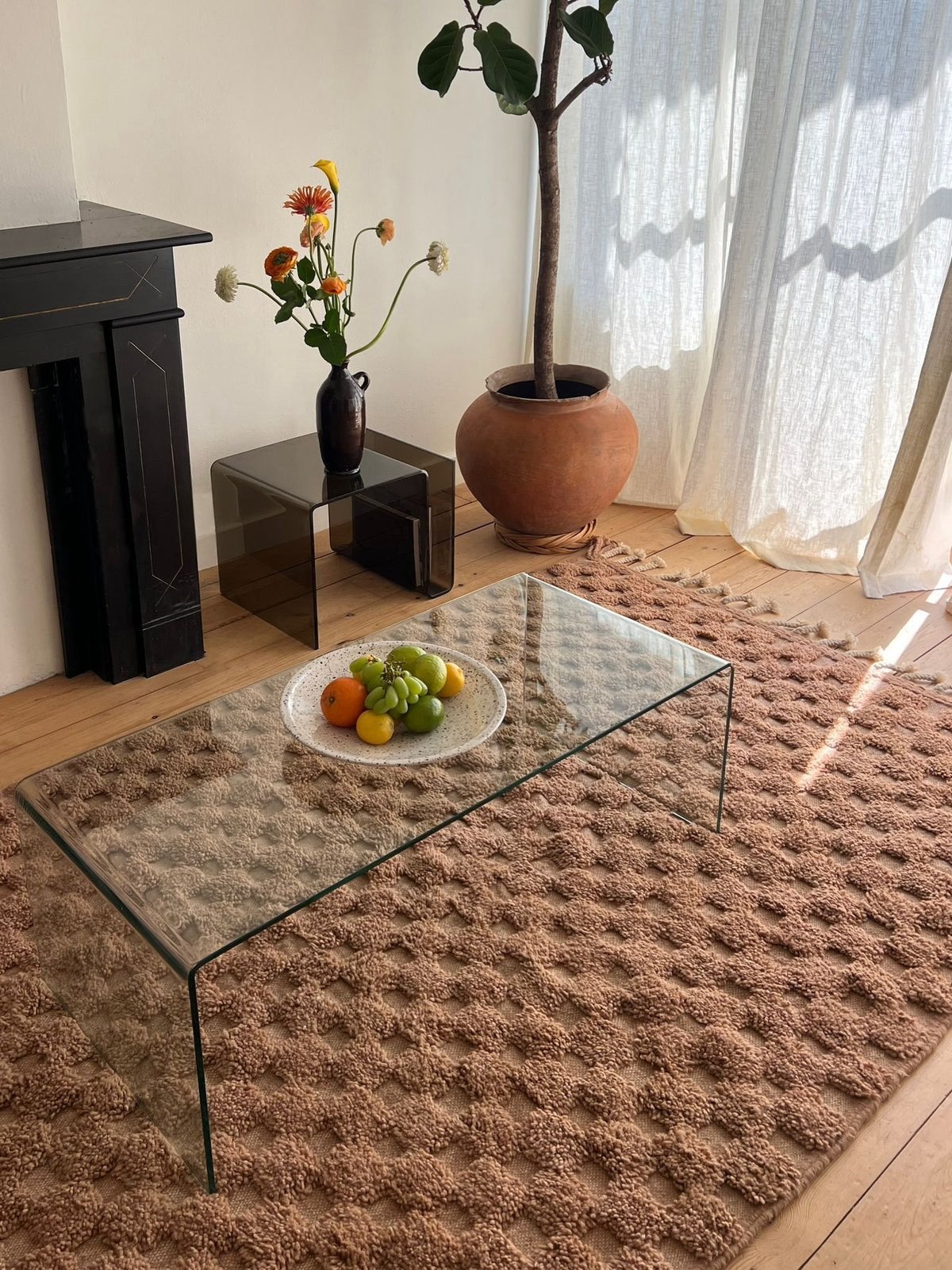 Berber Beni Ouarain vloerkleed - handgeknoopt, Bruin, Nieuw, Ophalen of Verzenden, Design, minimalistisch, modern