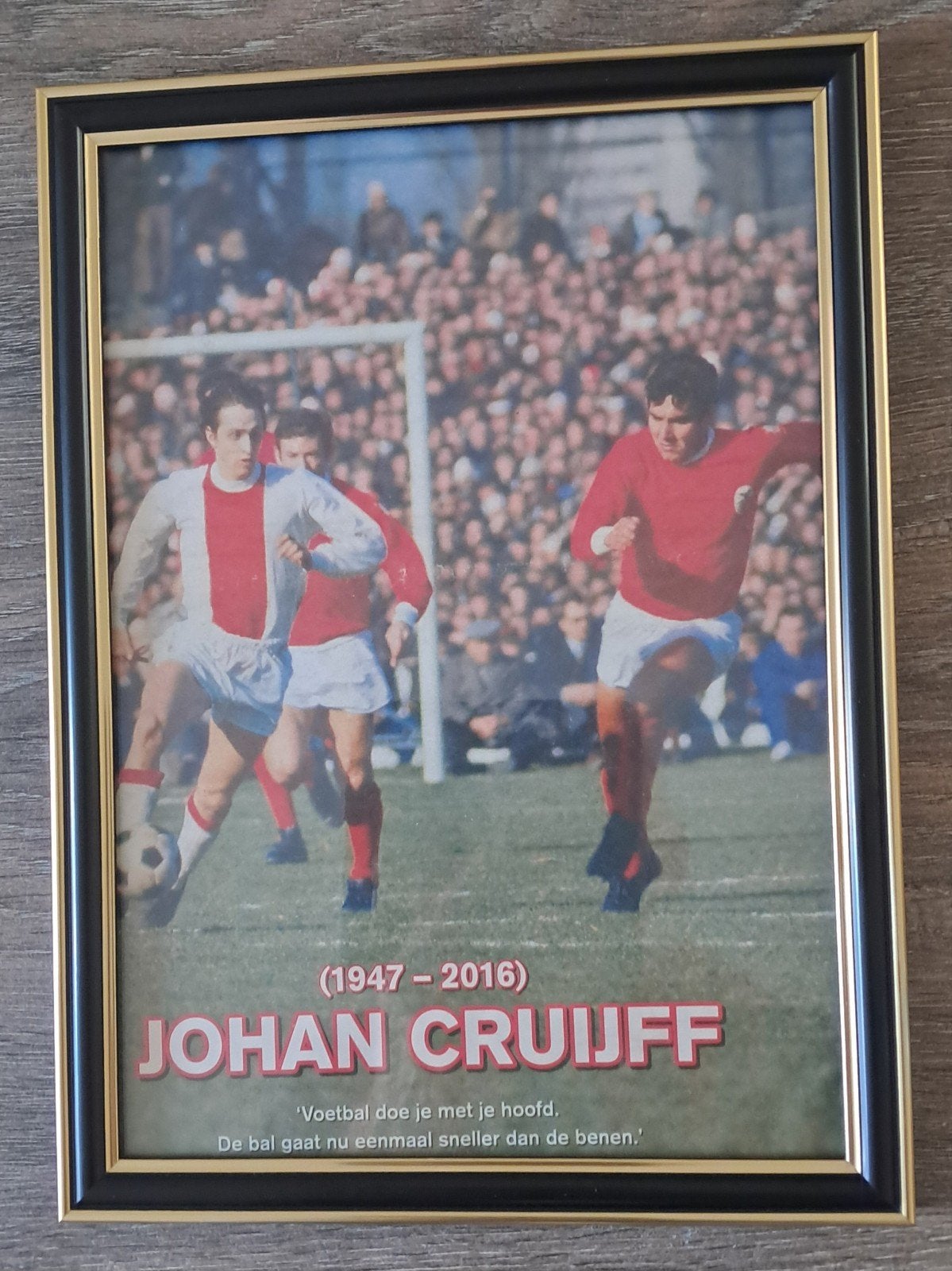 Ingelijste foto Johan Cruijff (1947-2016), Ophalen of Verzenden, Zo goed als nieuw, Ajax