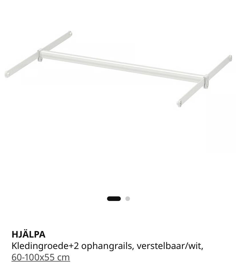 Ikea Hjälpa kledingroede wit, Ophalen, Zo goed als nieuw