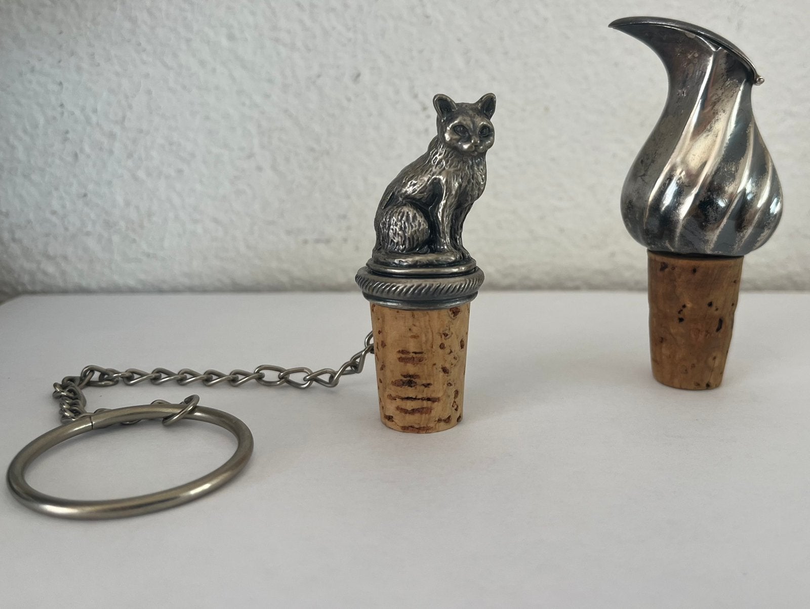 Wijn stopper Kat Poes Verzilverd Flessenkurk, Ophalen of Verzenden, Zo goed als nieuw, Frankrijk, Overige typen