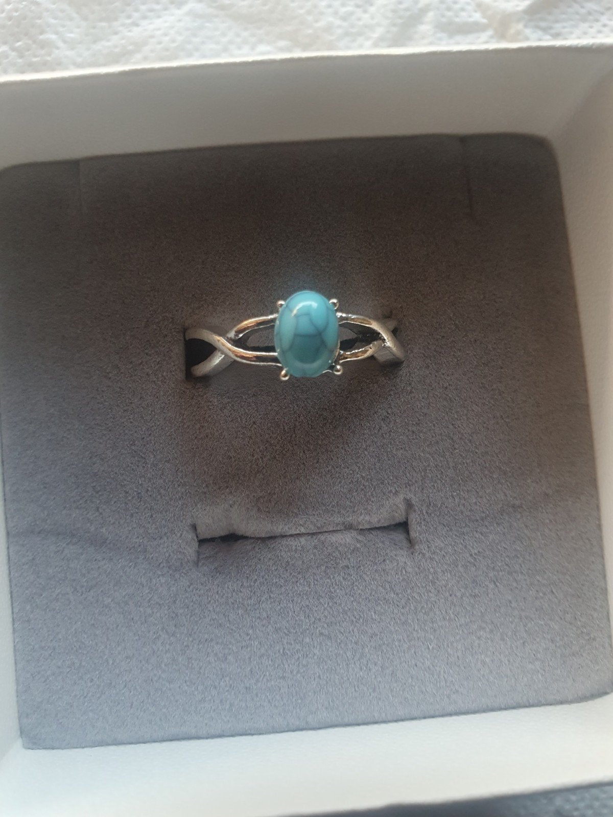 Antieke ring met turkoois edelsteen, Gebruikt, Ophalen of Verzenden, 17 tot 18, Met edelsteen