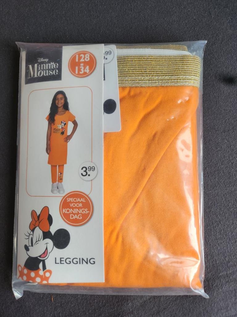 Disney oranje legging Minnie Mouse 128-134 NIEUW (goud) *, Kinderen en Baby's, Kinderkleding | Maat 128, Ophalen of Verzenden