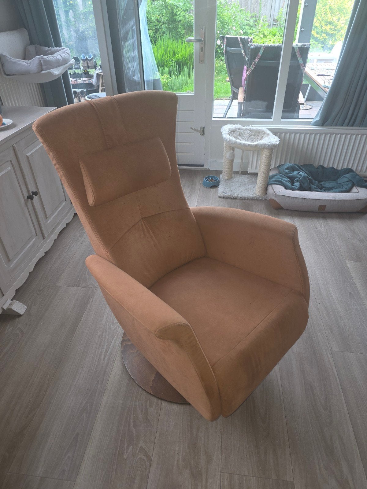 Comfortabele relaxfauteuil - Oranje/Bruin (licht terra), Ophalen, Gebruikt, Overige kleuren, Modern, Comfort