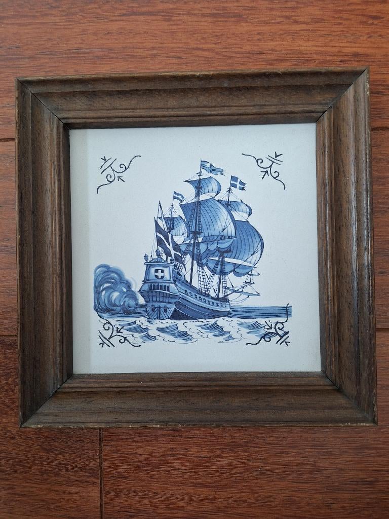 Ingelijste tegel 20 x 20 cm galjoen, Ophalen of Verzenden
