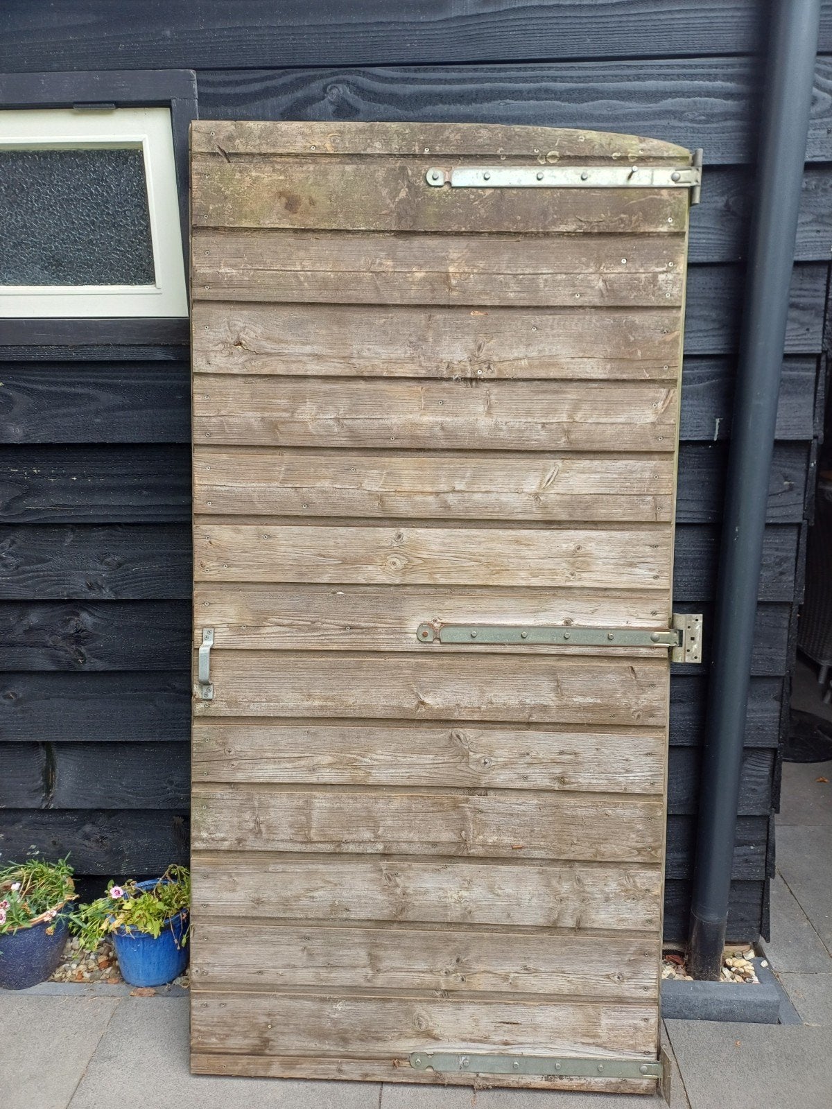 Houten tuindeur 94,5 x 185 cm, Ophalen, Gebruikt, 80 tot 100 cm, Minder dan 200 cm