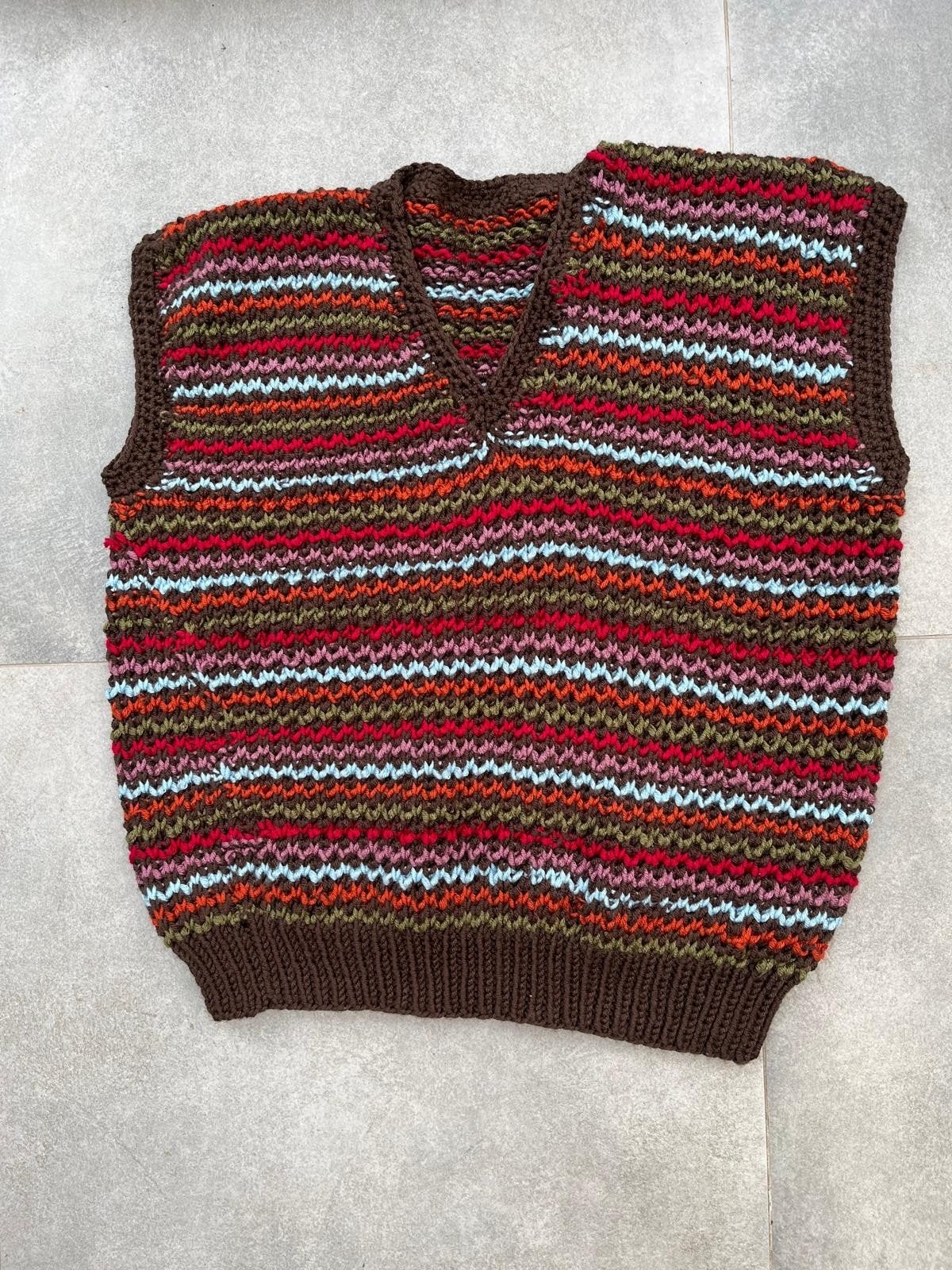 Handgebreide Pullover Zonnebloem Acrylgaren Dames/Heren, Ophalen of Verzenden