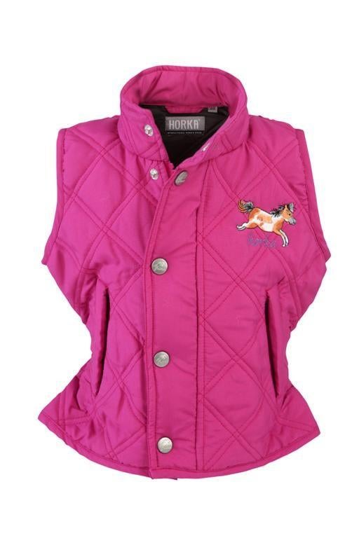 Dahlia paarse Horka Mini Rider bodywarmer maat 104 en 116, Dieren en Toebehoren, Paardrijkleding, Nieuw, Kinderen, Bovenkleding