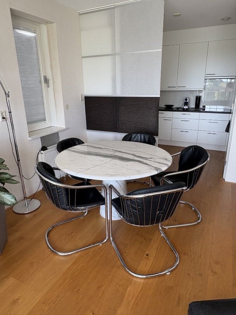 Ronde marmeren eettafel, Ophalen, Overige materialen, Gebruikt, Modern, elegant