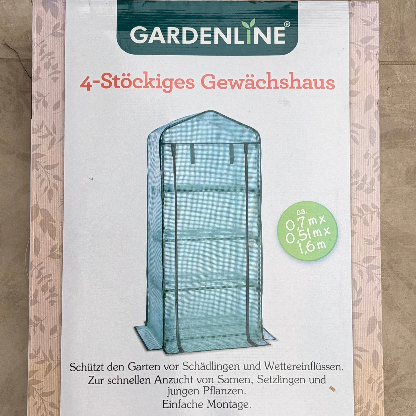GARDENLINE 4-Etages Kweekkas, Folie, Ophalen, Staal, Kweekkas