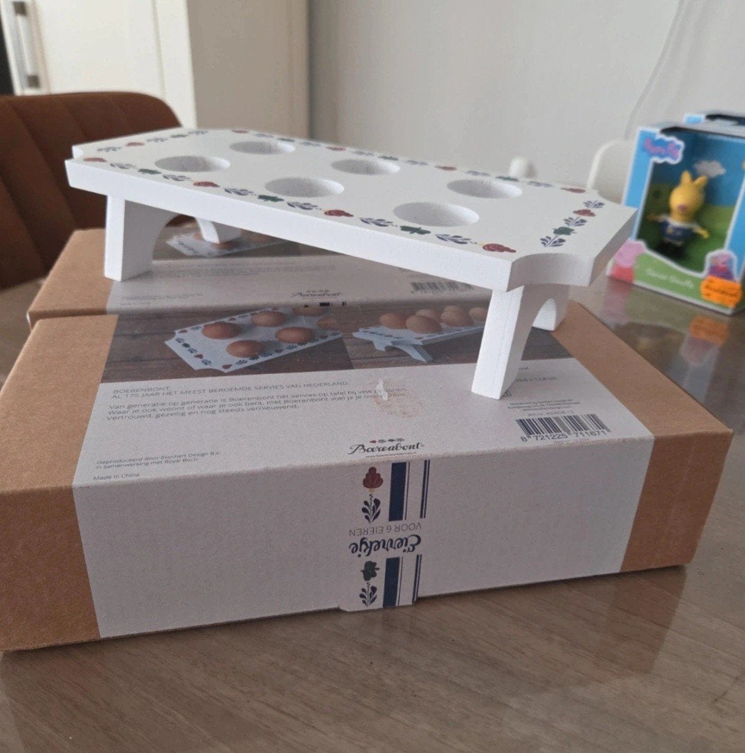 Stapelbaar eierrekje Boerenbont - Per stuk of 2 voor €5, Hout, Nieuw, Ophalen of Verzenden, Landelijk