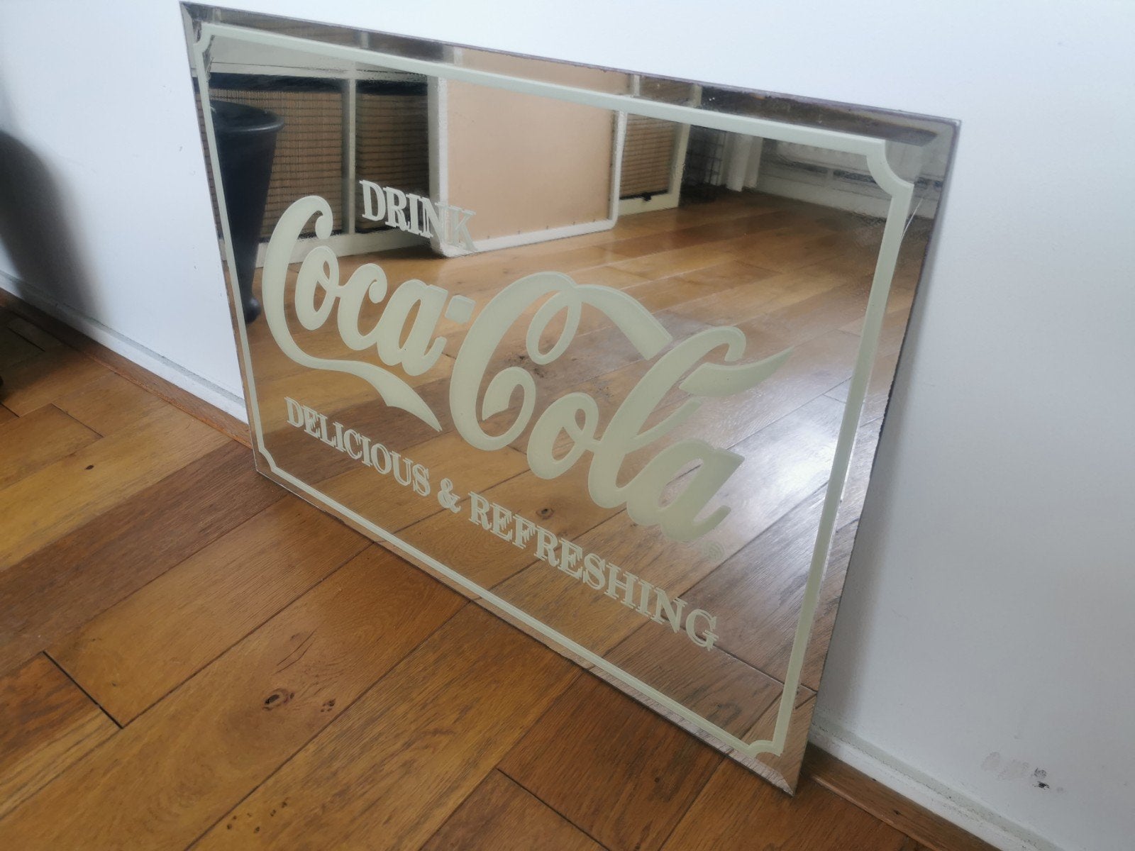 Vintage Coca-Cola Spiegel, Ophalen, Rechthoekig, 50 tot 100 cm, Minder dan 100 cm