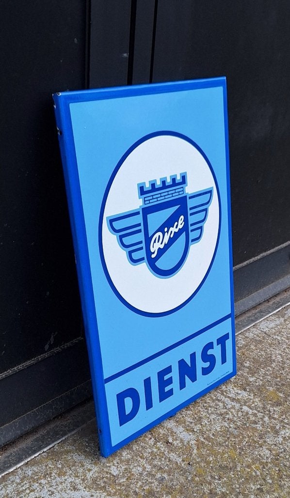 Origineel emaille reclamebord Rixe Dienst motorfietsen., Reclamebord, Gebruikt, ., Ophalen of Verzenden