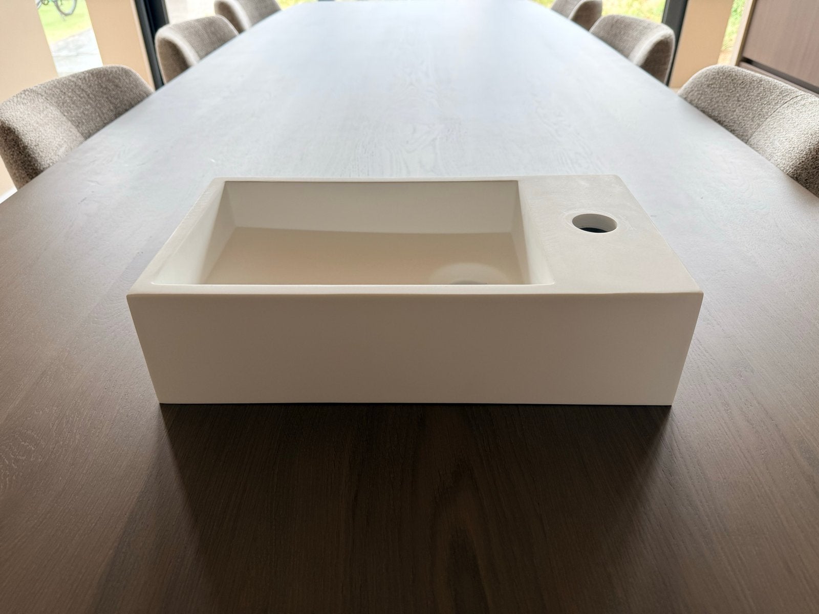 Saniclear Alaska solid surface fontein 40x22cm mat wit, Ophalen of Verzenden, Nieuw, Steen, Wastafel