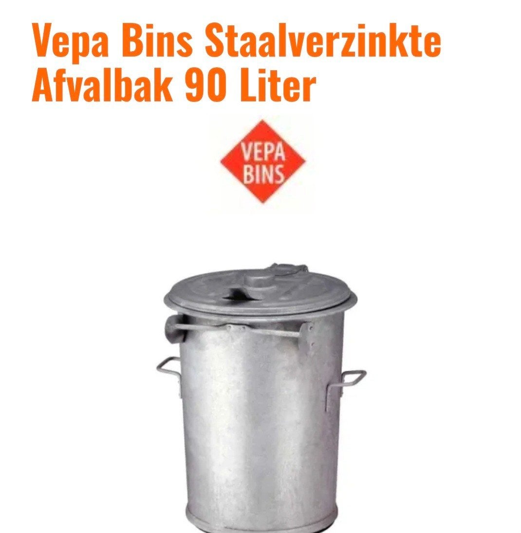 staal verzinkte afvalbak , vuur bestendig en zwaar, 40 liter of meer, Ophalen, Nieuw, Metaal