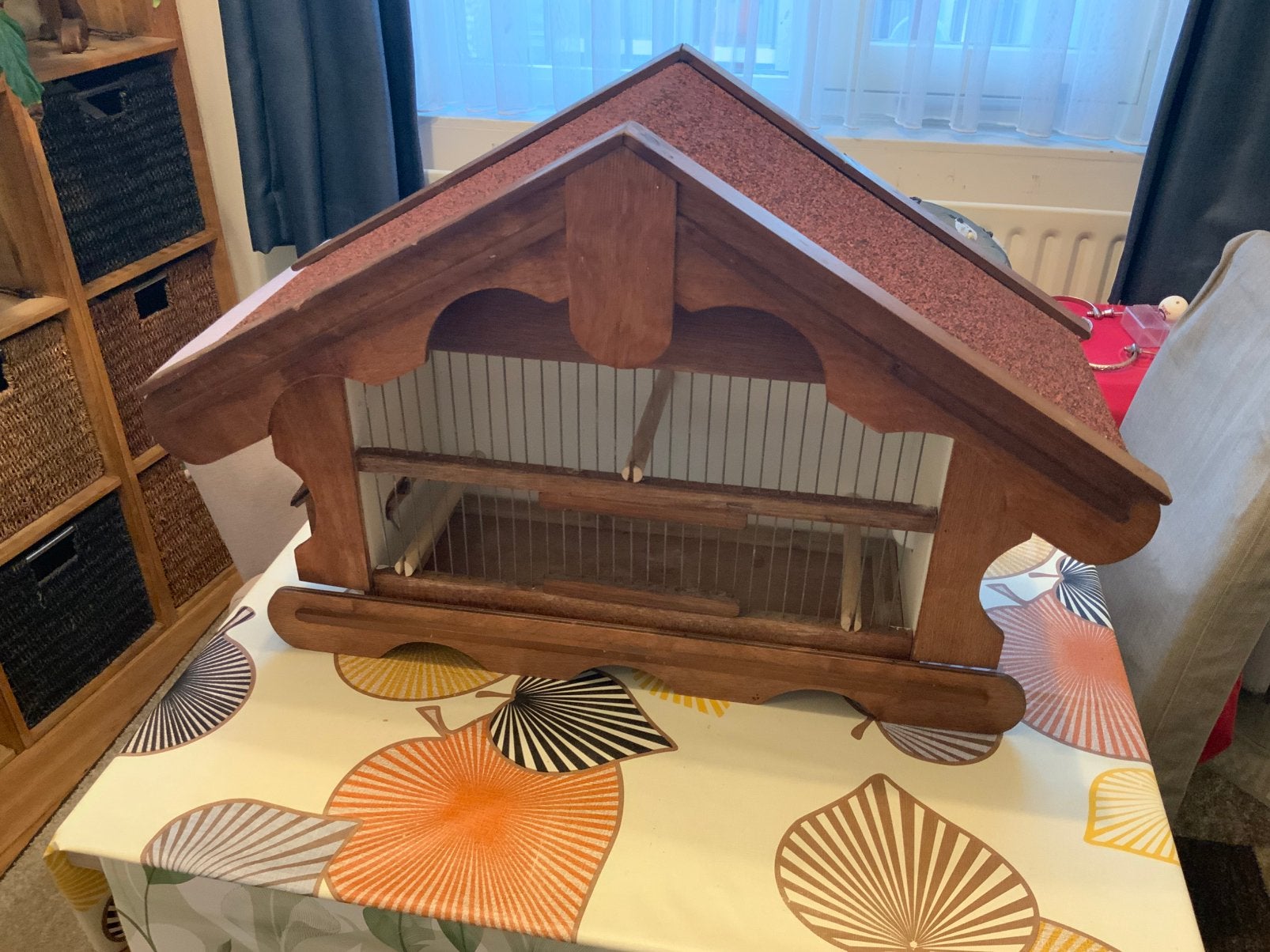 Mooie solide mahonie houten vinkenkooi., Dieren en Toebehoren, Ophalen of Verzenden, Zo goed als nieuw, Hout, Vogelkooi
