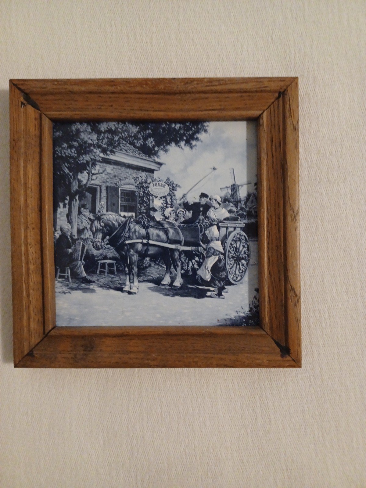 Delfts blauw tegeltableau  (Hulde aan het bruidspaar), Ophalen of Verzenden