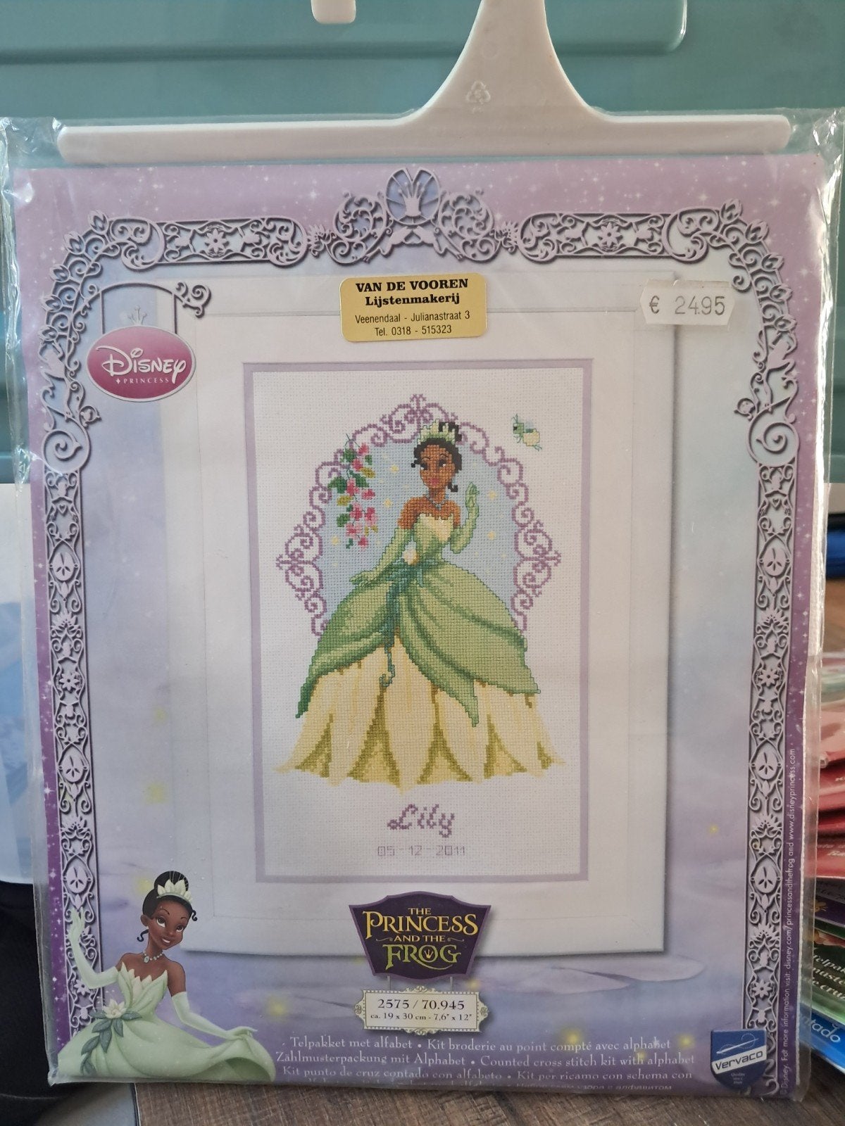 Disney Princess Tiana Borduurpakket -De Prinses en de Kikker, Ophalen of Verzenden, Nieuw, Handborduren, Borduurpakket