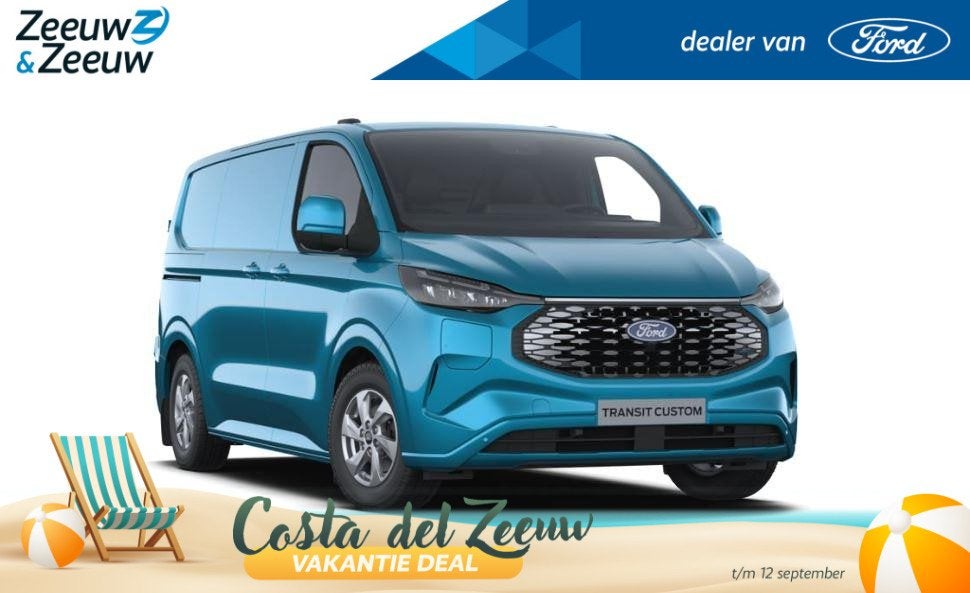 Ford E-Transit Custom 320 L1H1 Limited 71 kWh | Levering 202, Auto's, Bestelauto's, Automaat, 12 maanden, 2139 kg, 71 kWh