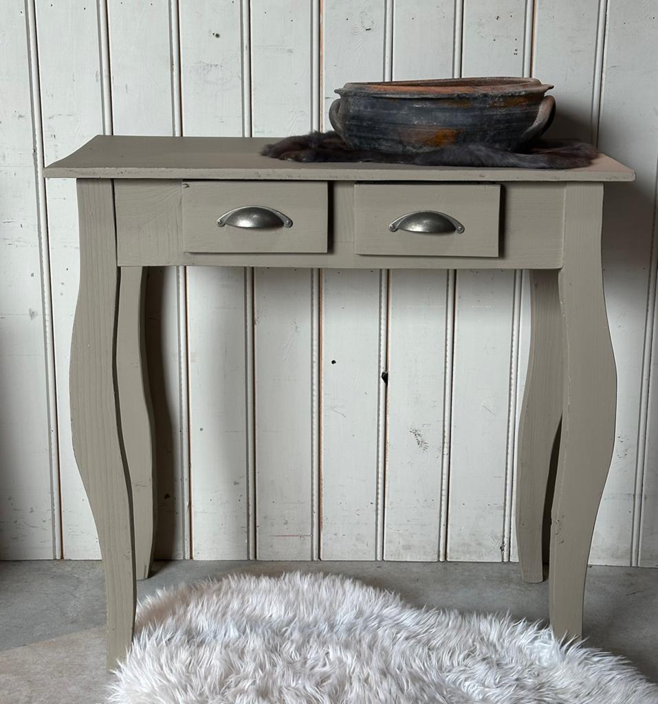 Brocante tafeltje - sidetabletje - taupe - basic, Ophalen, Minder dan 55 cm, Zo goed als nieuw, 60 cm of meer