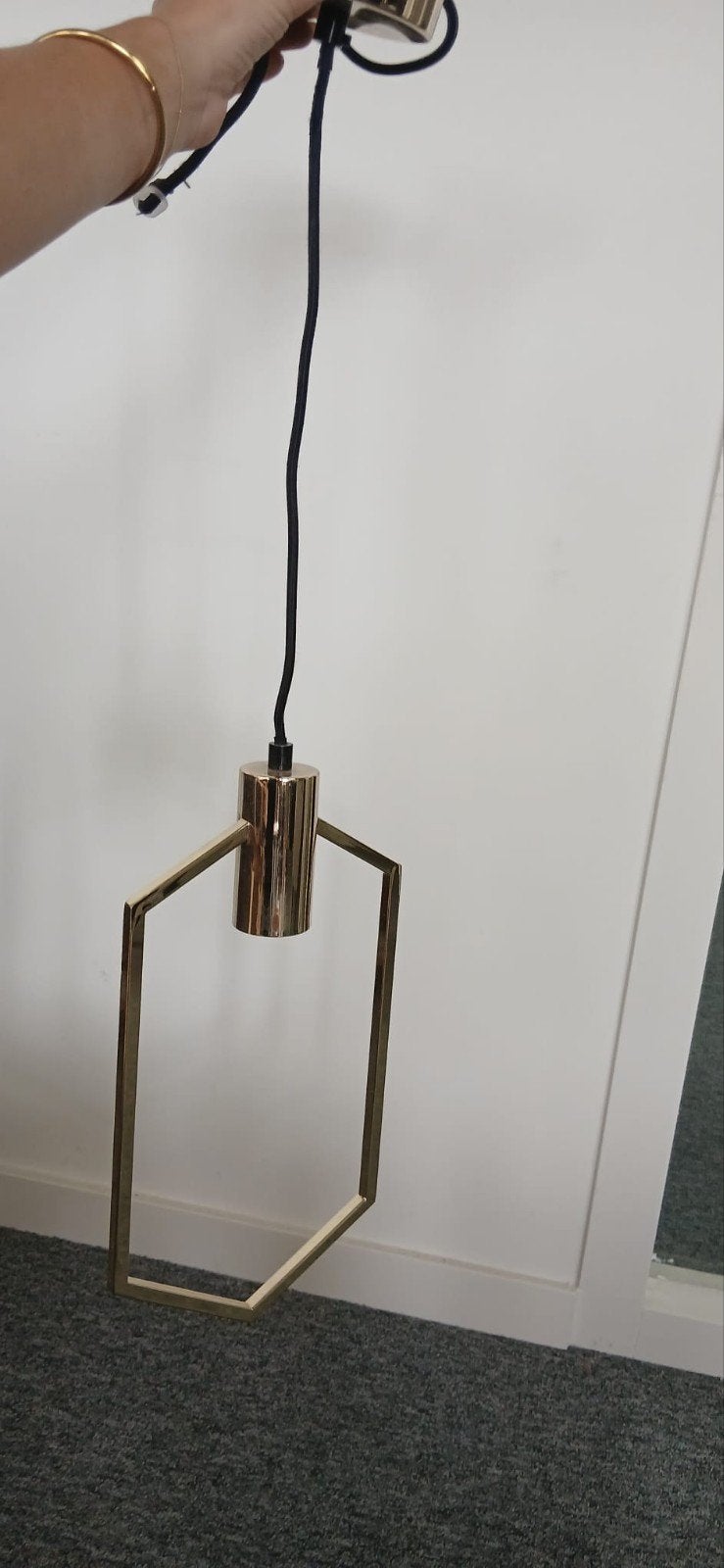 Gouden hanglamp, Ophalen, E27 (groot), Metaal, Modern, Geometrisch