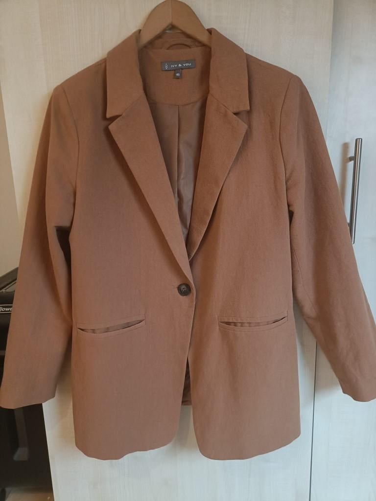 Blazer - cognackleurig mt 42, Bruin, Maat 42/44 (L), Ophalen of Verzenden, Zo goed als nieuw