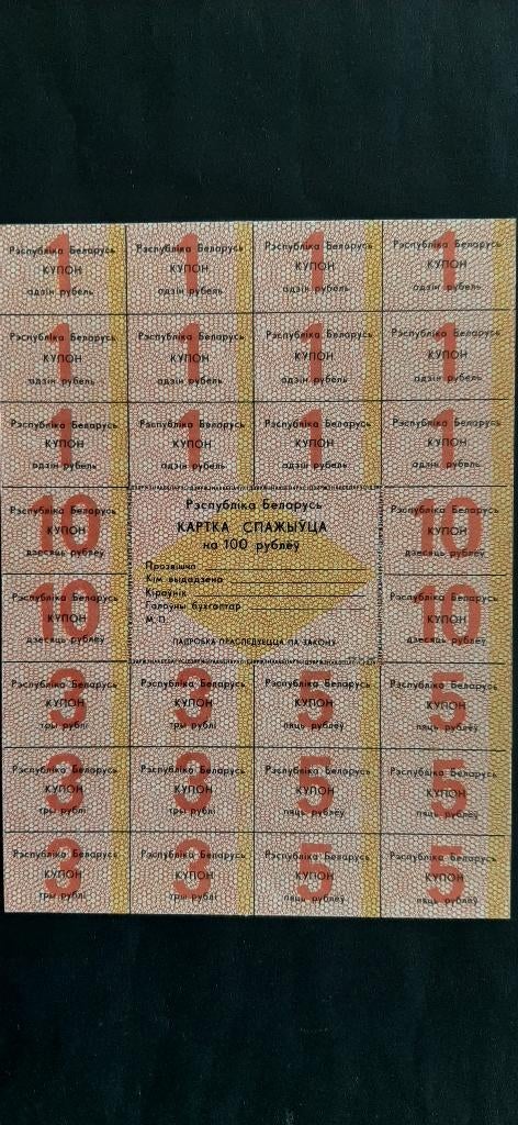 100 roebel Belarus (vel), Ophalen of Verzenden, Overige landen, Los biljet