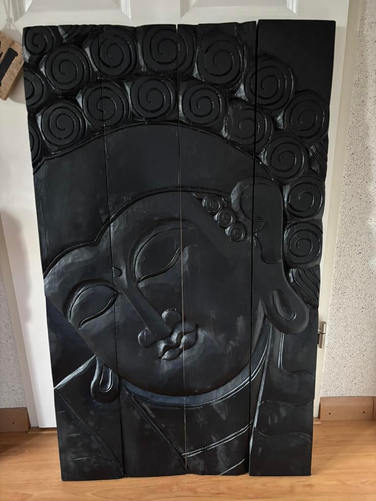 Boeddha houten wandpaneel, Ophalen of Verzenden