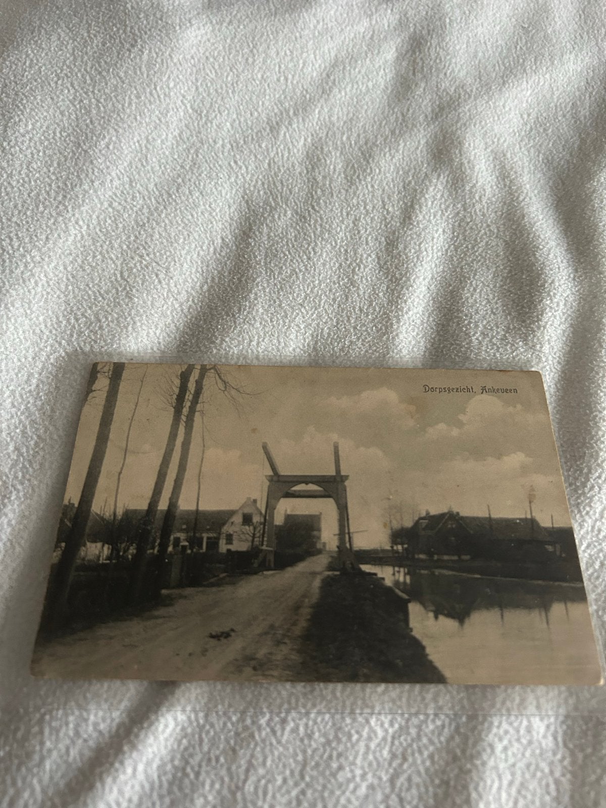 Zeldzame topkaart Ankeveen - Dorpsgezicht met brug, Ophalen of Verzenden, Voor 1920, Ongelopen, Noord-Holland