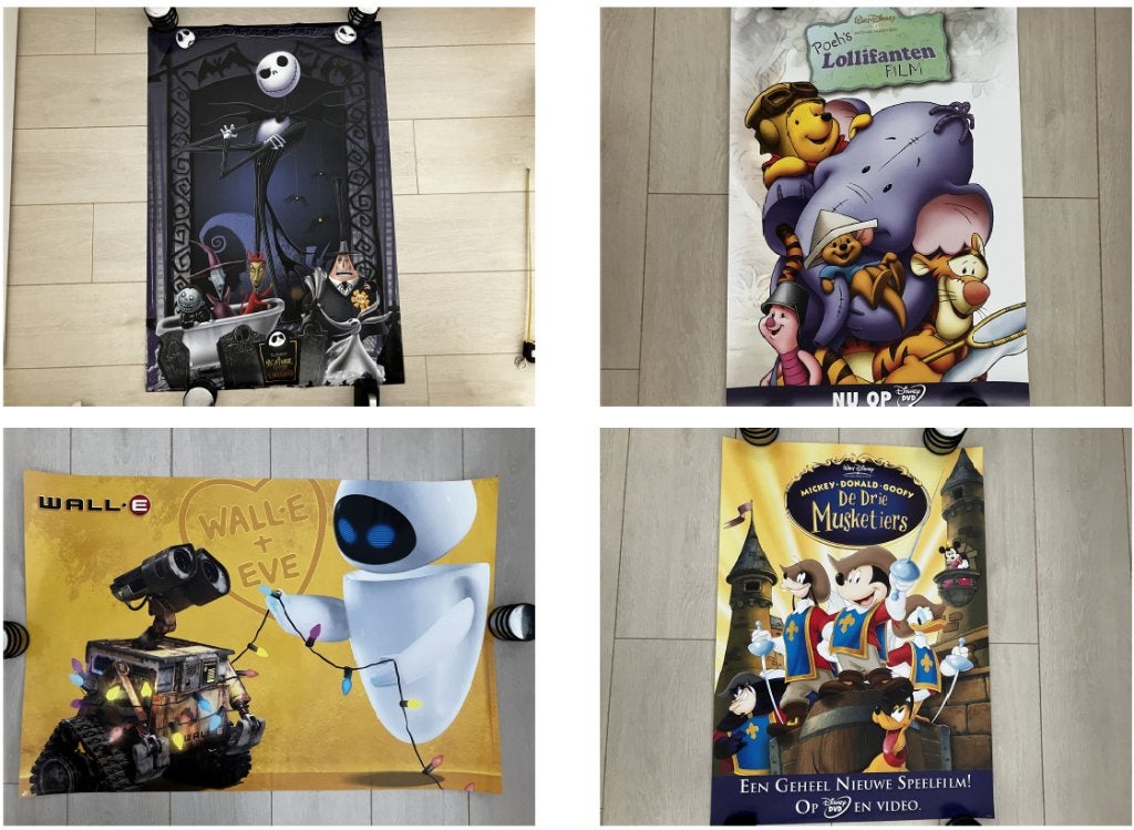 Disney Posters 8x Cars, Poeh, Musketiers, Nightmare, Wall-E, Verzamelen, Disney, Ophalen of Verzenden, Overige figuren, Nieuw