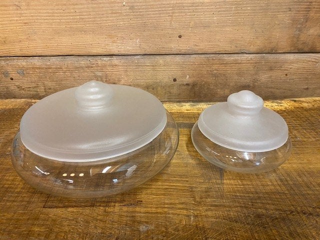 Twee Glazen Koekjestrommels vintage, Ophalen of Verzenden