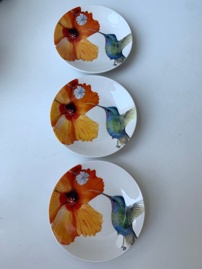 Petit four schaaltjes Marjolein Bastin Hummingbirds, Ophalen of Verzenden, Overige stijlen, Porselein, Schaal of Schalen