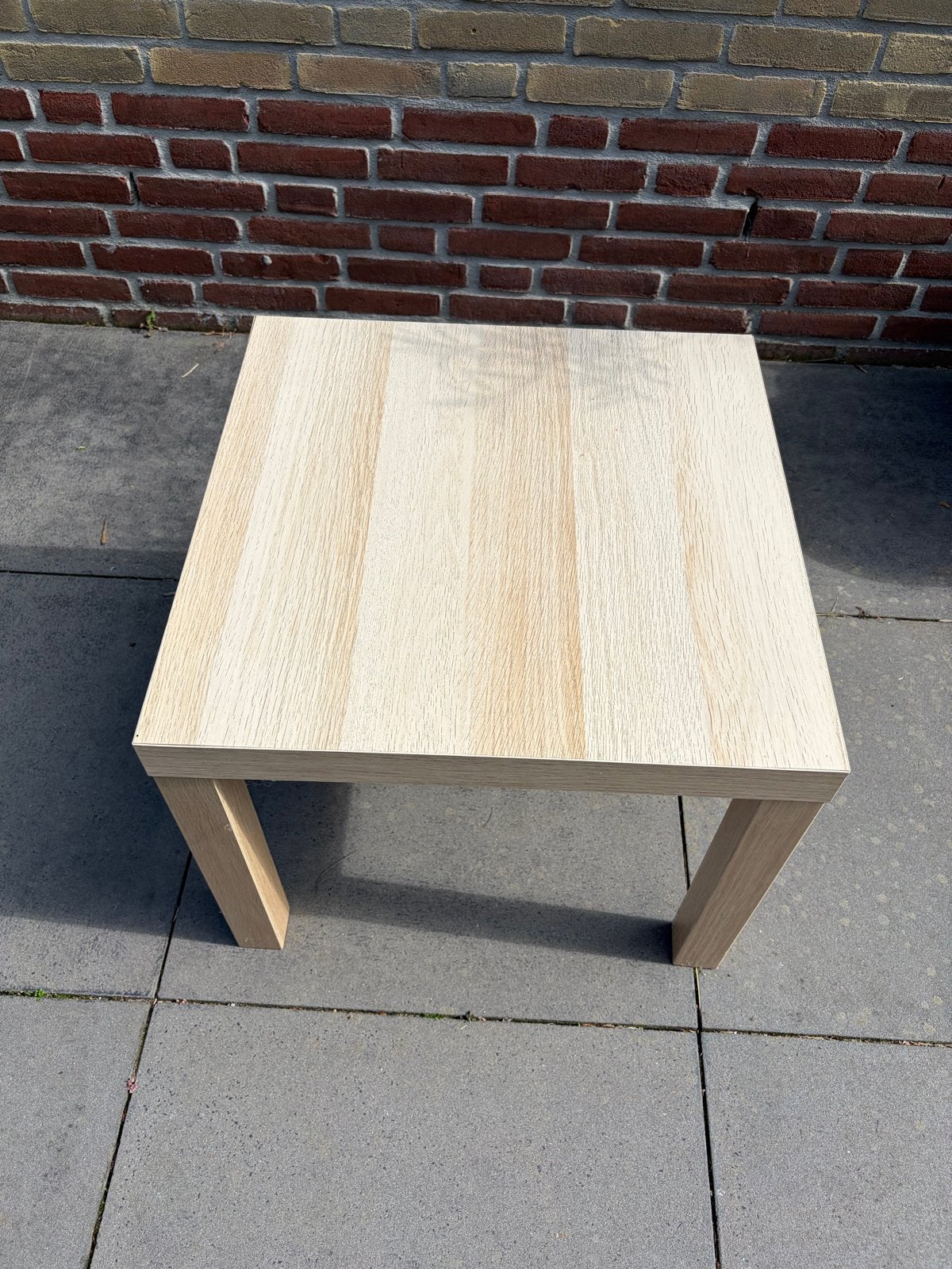 IKEA bijzettafel, licht hout, vierkant, Huis en Inrichting, Tafels | Salontafels, Ophalen, Minder dan 50 cm, Gebruikt, Vierkant