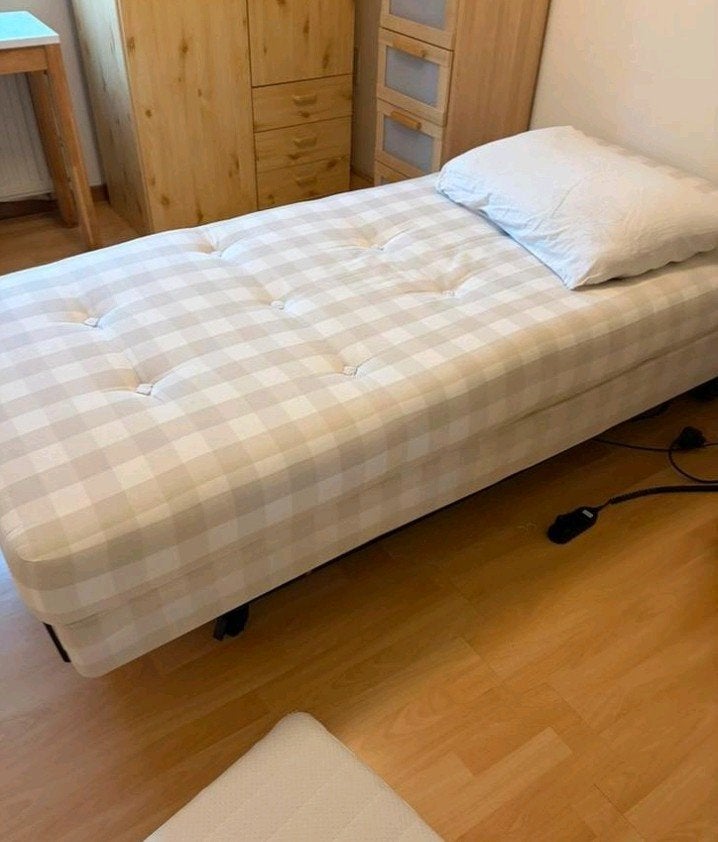 Hastens 1 pers boxspring 210 x 90  elektrisch zgan, Huis en Inrichting, Ophalen, 90 cm, 210 cm, Tweepersoons