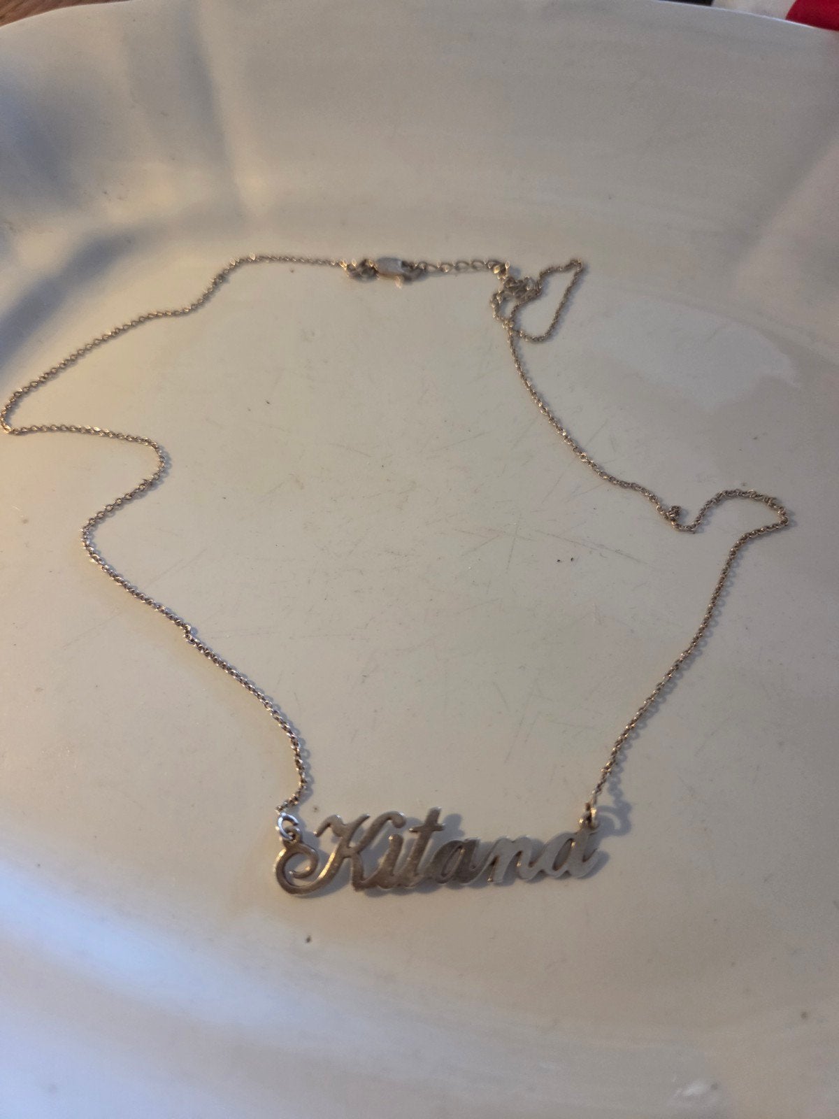 zilver gekeurde naam ketting kitana, Verzenden, Gebruikt, Zilver, Zilver