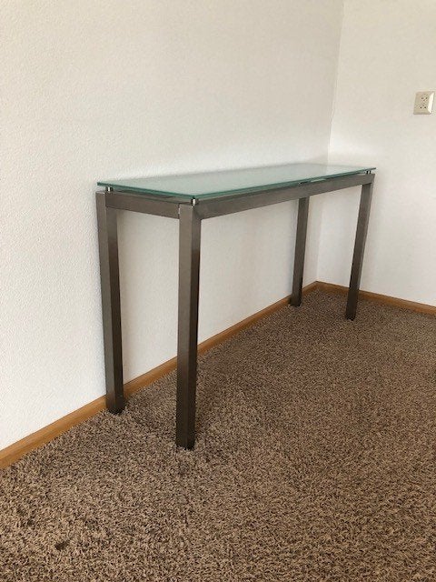 Glazentafel met stalen frame Gratis, Ophalen, 100 tot 150 cm, Minder dan 100 cm, Glas