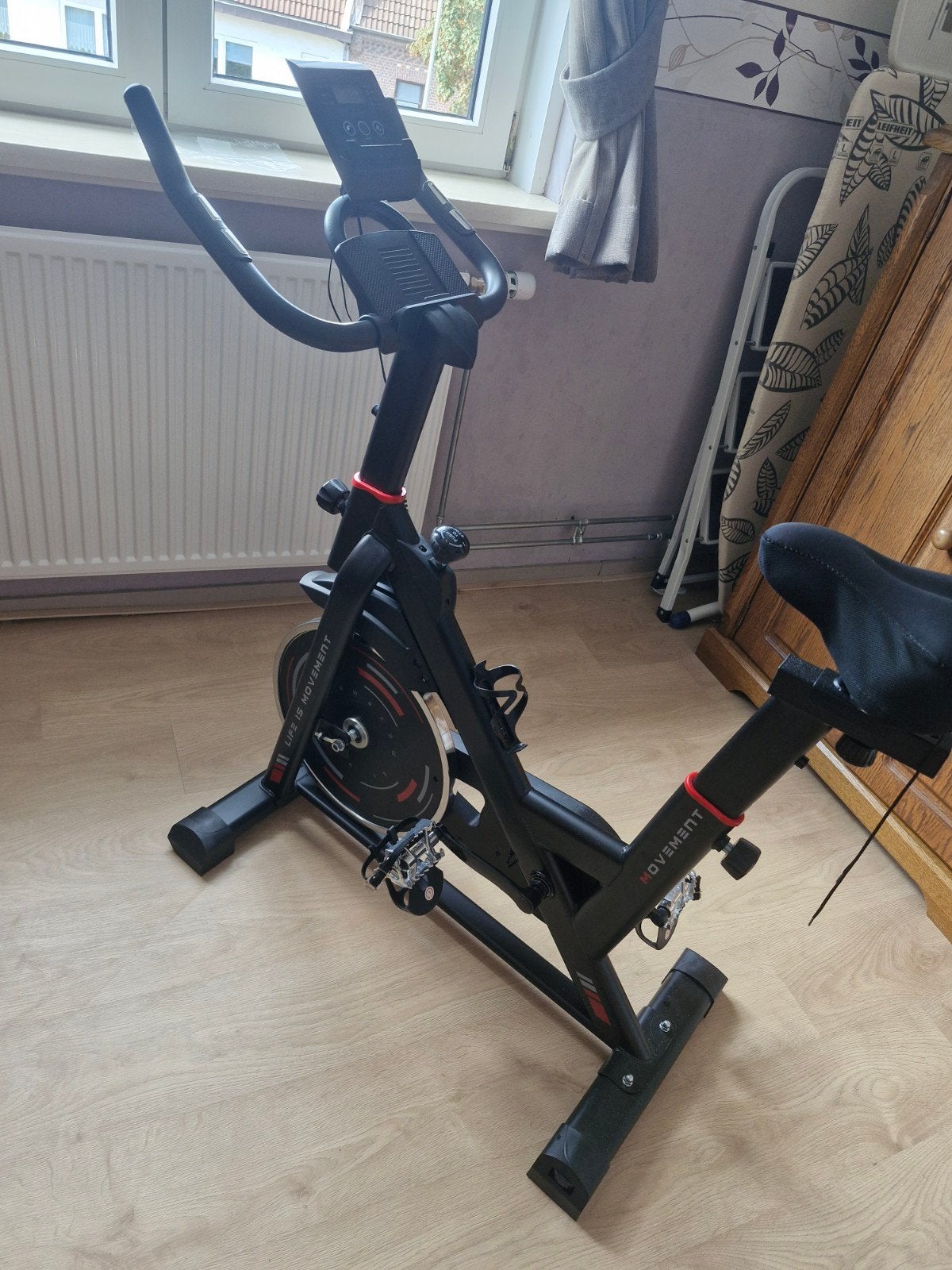 Hometrainer/Spinningfiets met display en comfortzadel, Ophalen, Spinningfiets, Zo goed als nieuw, Metaal