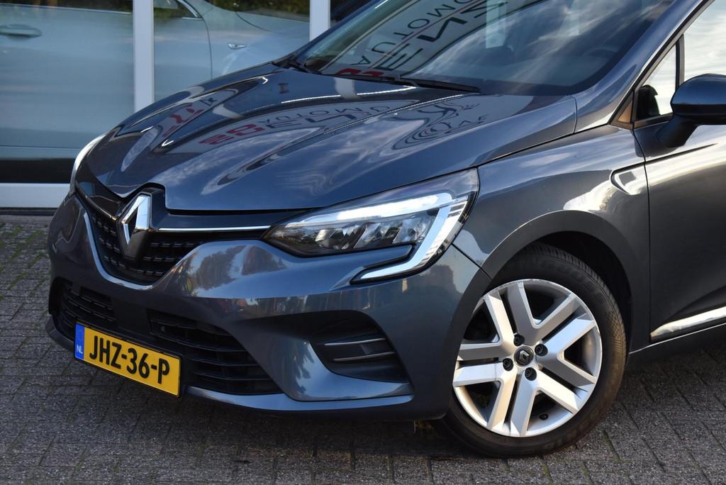 Renault Clio 1.0 TCe Intens Airco Cruise Led Carplay Carpass, Auto's, 101 pk, Gebruikt, Blauw, Bedrijf
