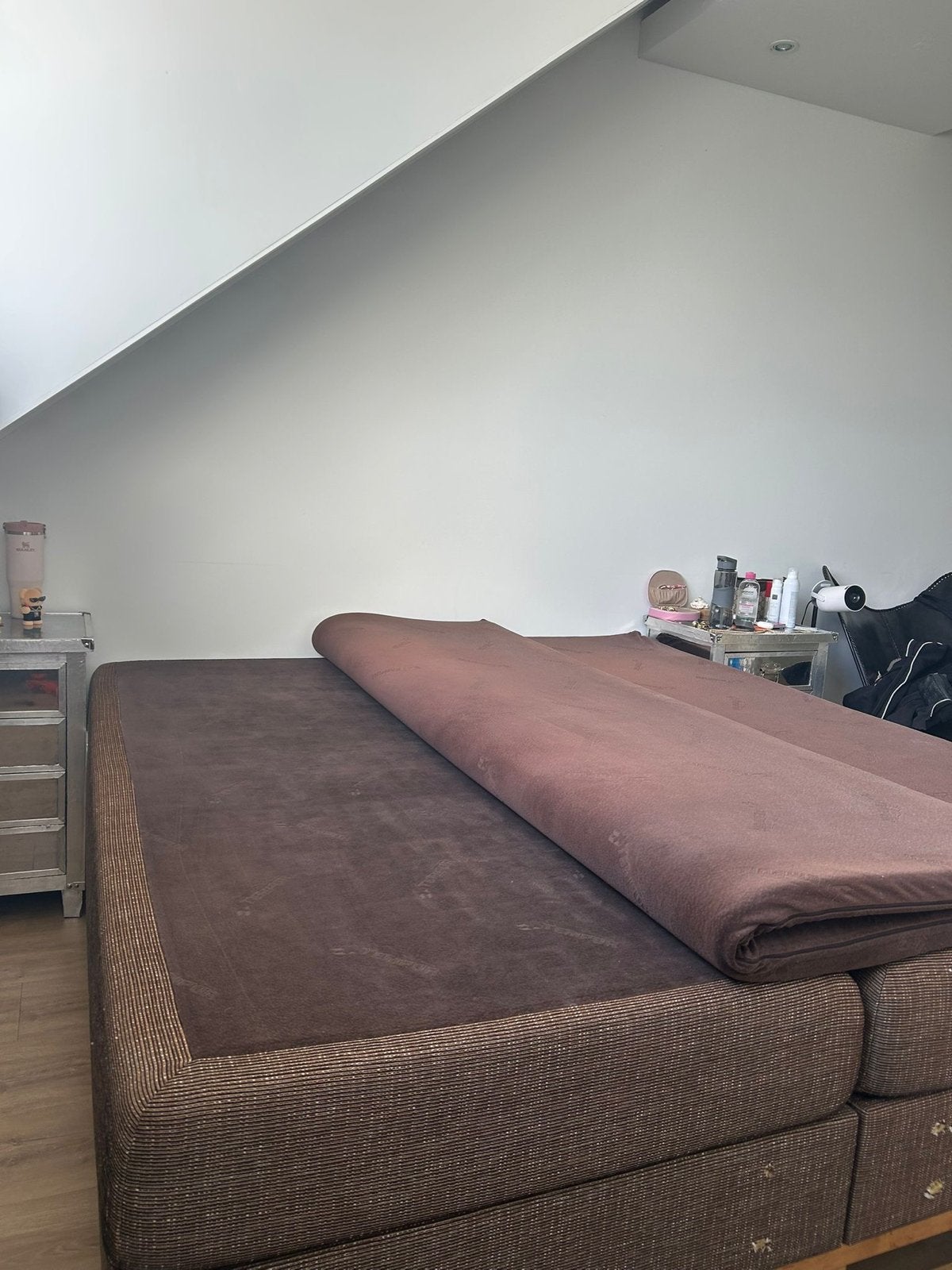 Tempur tweepersoonsbed 180x200 cm, Huis en Inrichting, Slaapkamer | Bedden, Overige materialen, Gebruikt, Bruin, Tweepersoons