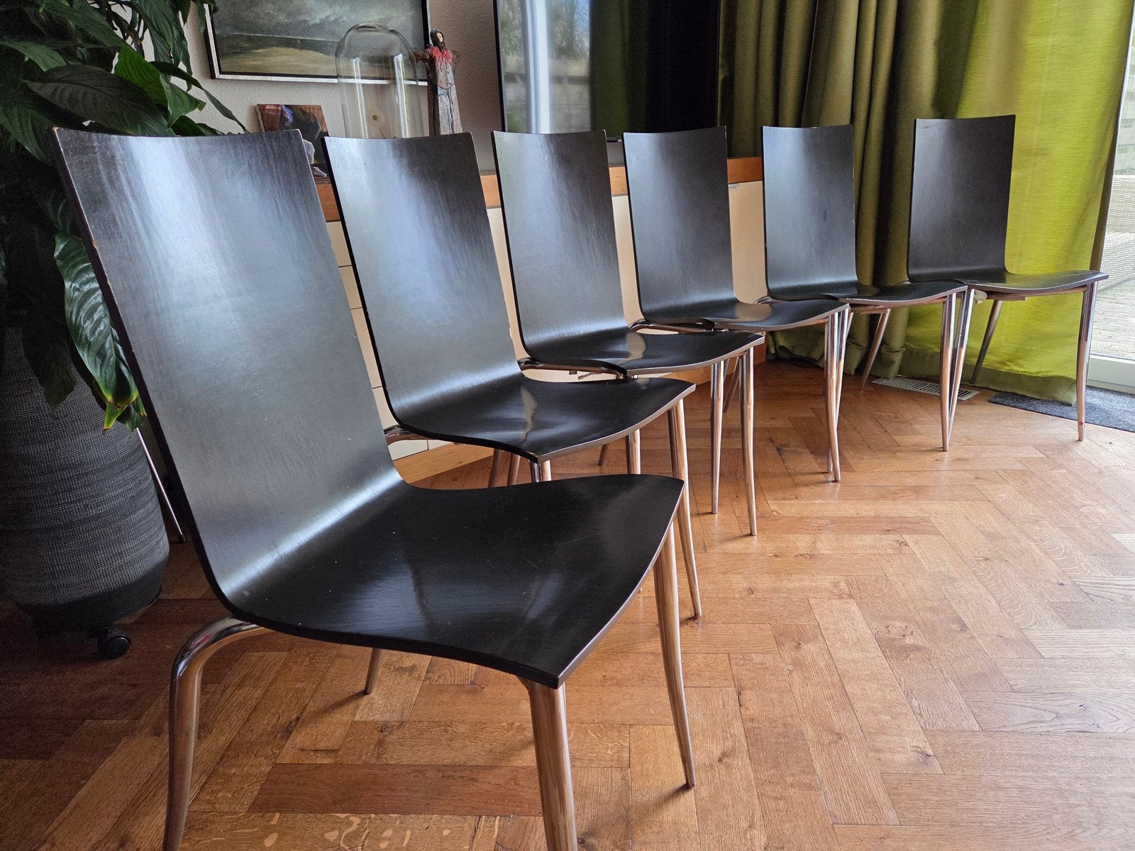 Philippe Starck Driade Olly Tango design stoel, Ophalen, Gebruikt, Bruin, Vijf, Zes of meer stoelen