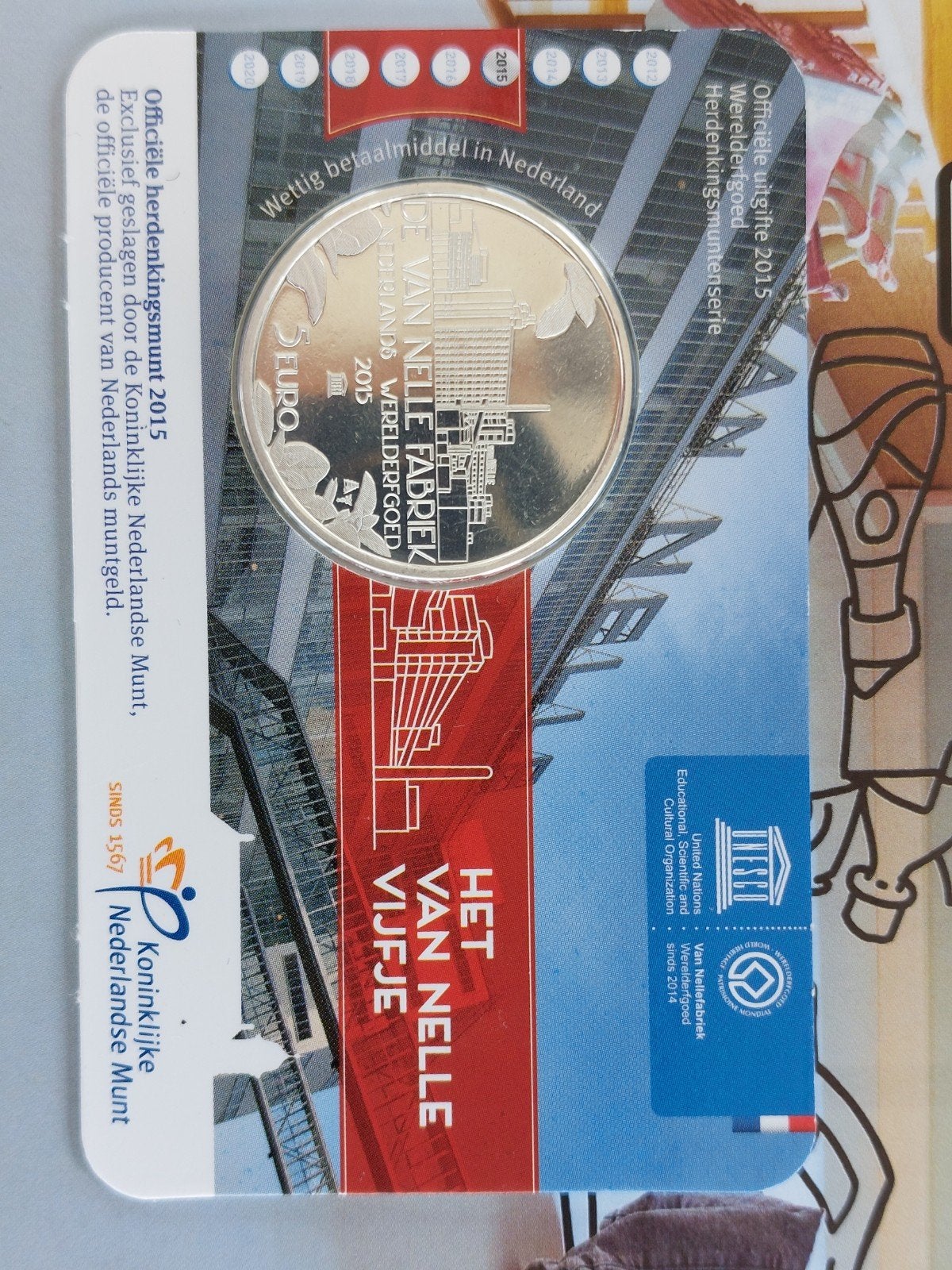 Coincard 5 euro munt 'Het Van Nelle Vijfje' 2015, Ophalen of Verzenden