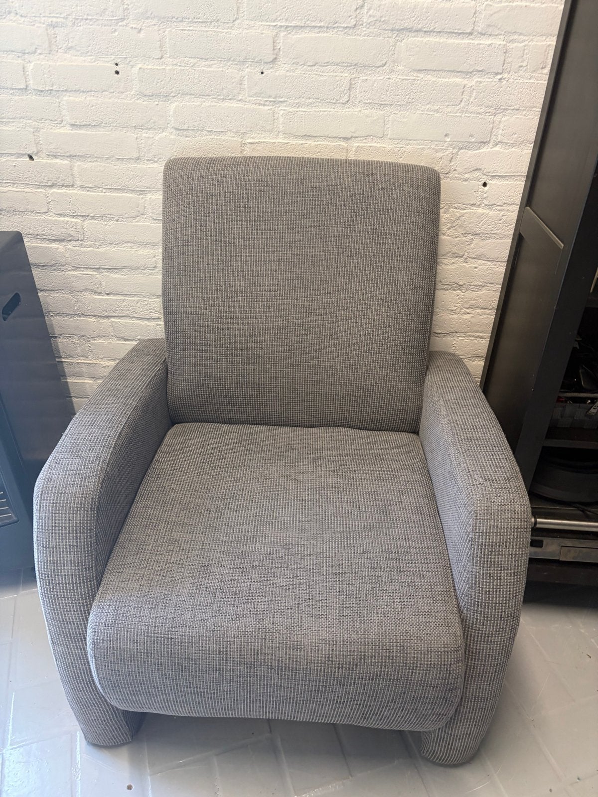 Comfortabele grijze fauteuil, Ophalen, Gebruikt, 75 tot 100 cm, Stof