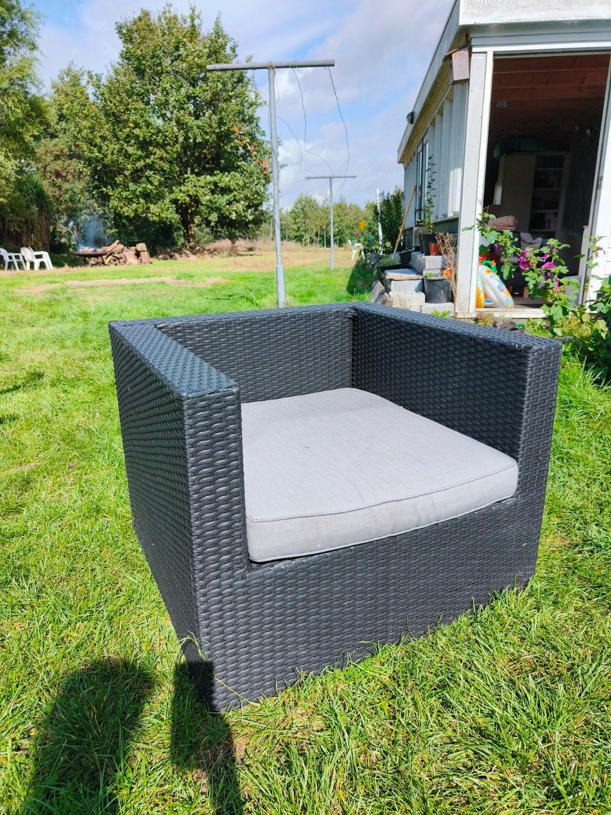Gratis Tuinstoel, Tuin en Terras, Ophalen, Gebruikt, Wicker, Stoel