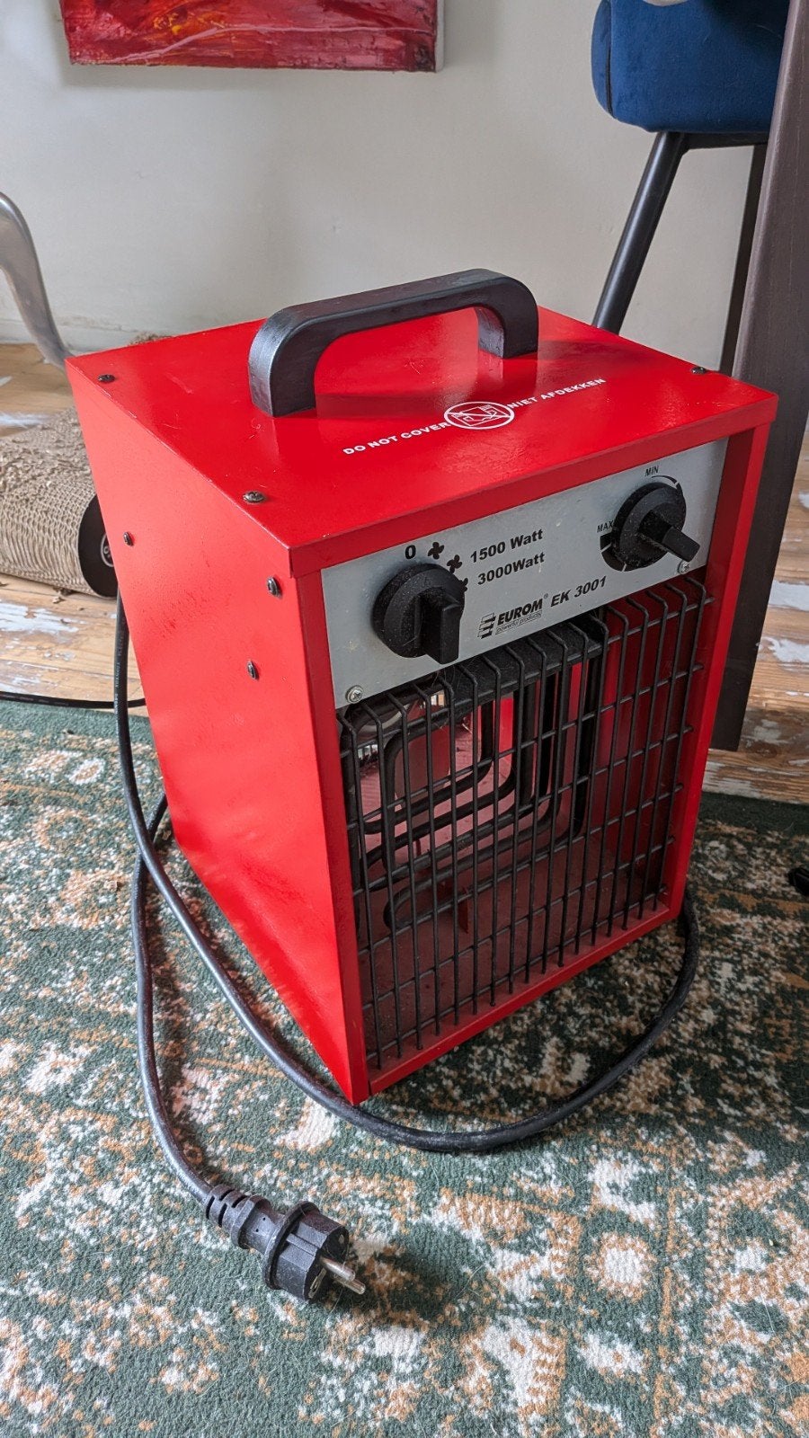 Eurom EK 3001 Elektrische Kachel - 1500W/3000W, Doe-het-zelf en Verbouw, Verwarming en Radiatoren, Ophalen