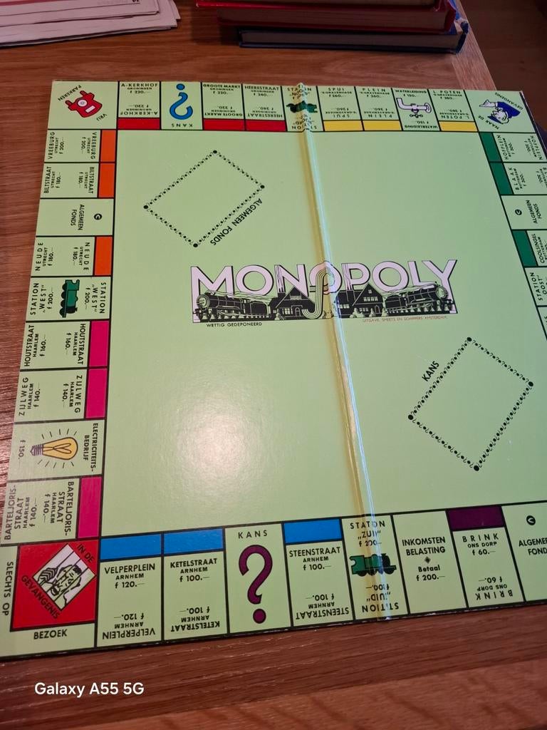 Vintage Monopoly De Luxe Bordspel - Smeets & Schippers, Smeets & Schippers Amsterdam, Gebruikt, Onbekend@voorbeeld.com, Vijf spelers of meer