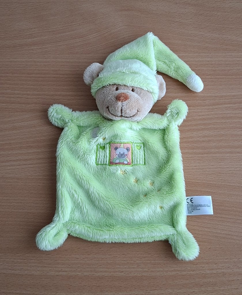 Knuffeldoekje, Knuffel van Nicotoy, Beer Bruin Groen, Groen, Beer, Ophalen of Verzenden, Zo goed als nieuw
