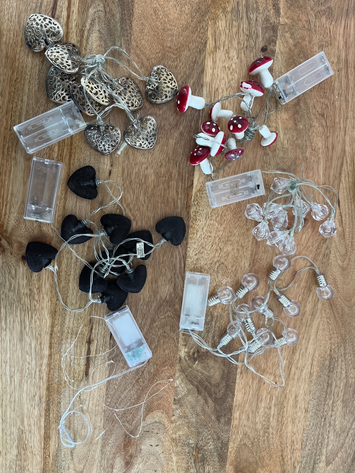 Diverse decoratieve LED-lichtsnoeren op batterijen, Huis en Inrichting, Overige merken, Kunststof, Meerkleurig, Ophalen of Verzenden
