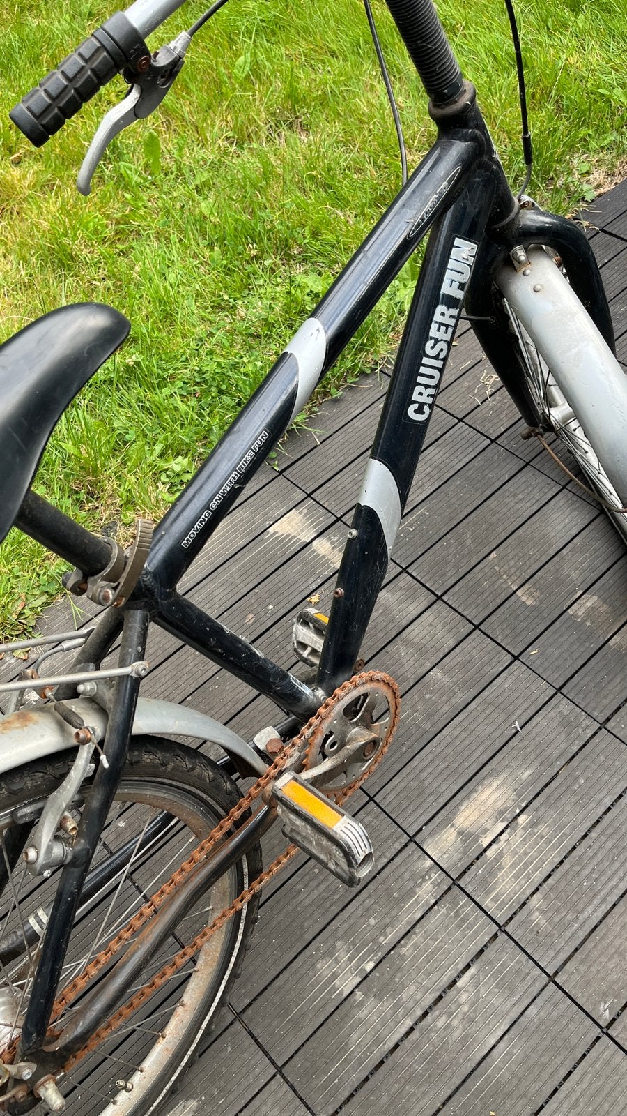 Gebruikte Cruiser Fun fiets met bagagedrager, Fietsen en Brommers, Fietsen | Crossfietsen en BMX, Ophalen, Gebruikt, Staal, Velgrem