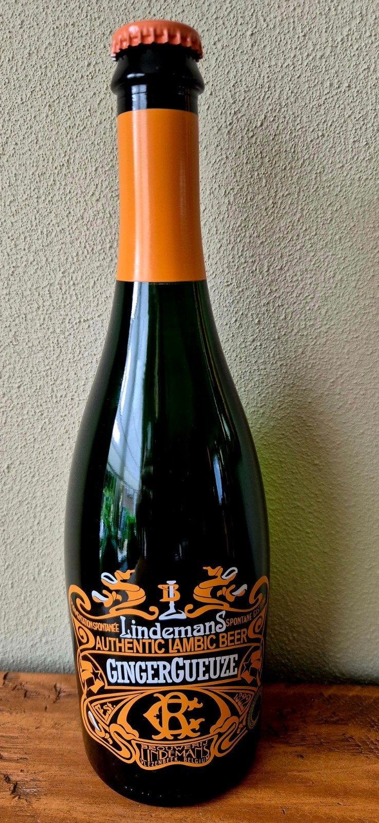 Fles Lindemans GingerGueuze bier Vlezenbeek België. proeven!, Ophalen of Verzenden, Zo goed als nieuw, Flesje(s), Overige merken